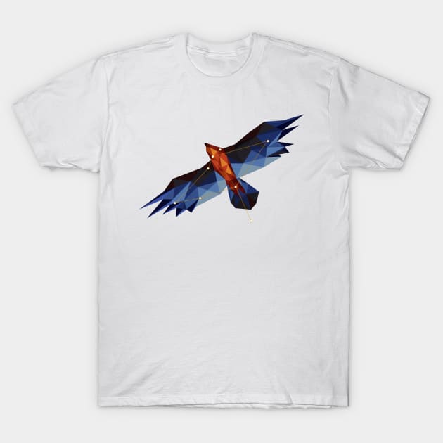 Origami polygonal digital art eagle with stars T-Shirt by ArctiumStudio